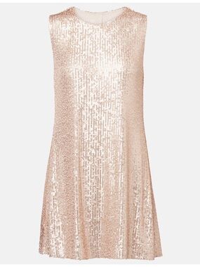 Norma Kamali Rose Gold Sequin Mini Dress